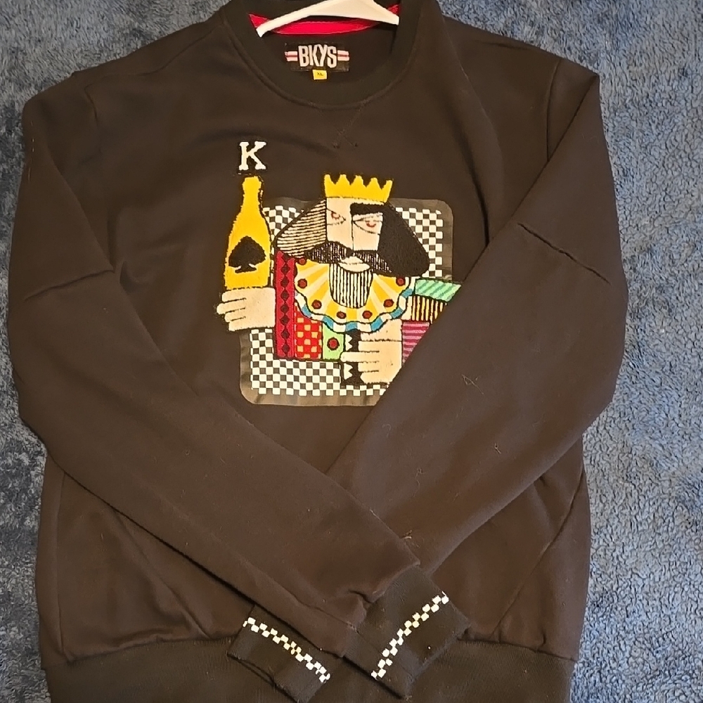 Men's Black Keys Trump Card King Crew Neck Sweater  - Black